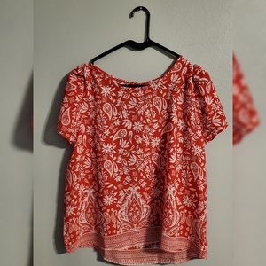 Short Sleeve Flowery Top